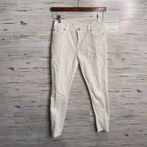 7 For All Mankind White Lace Embellished Jeans skinny size 25